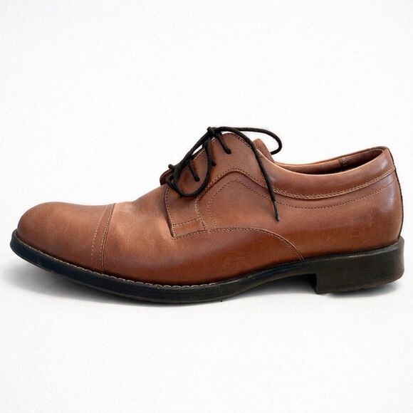 Stafford Cap Toe Oxford Dress Shoes Mens 10 Brown Leather Lace Up Classic main image 6